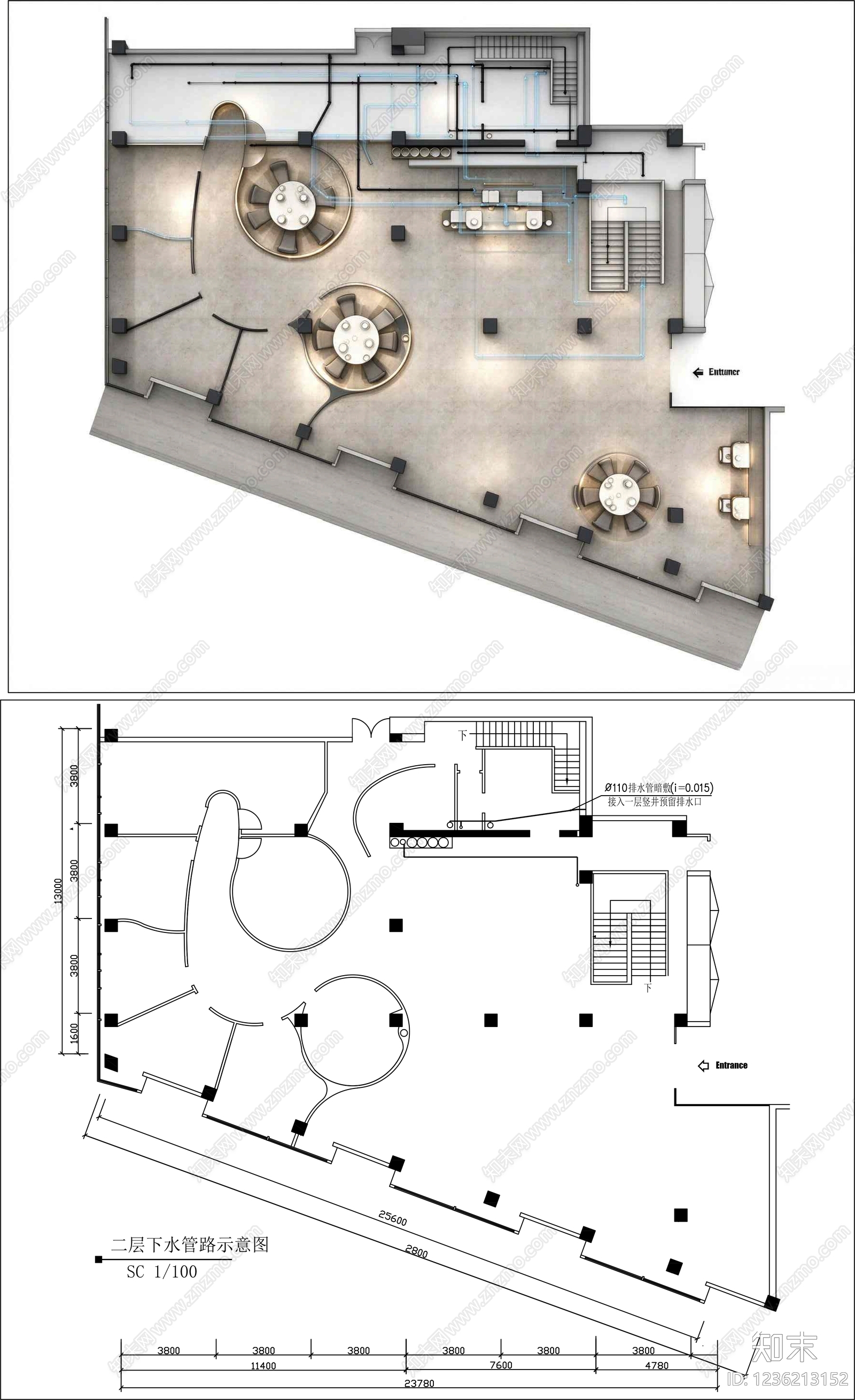 灯具布置图cad施工图下载【ID:1236213152】