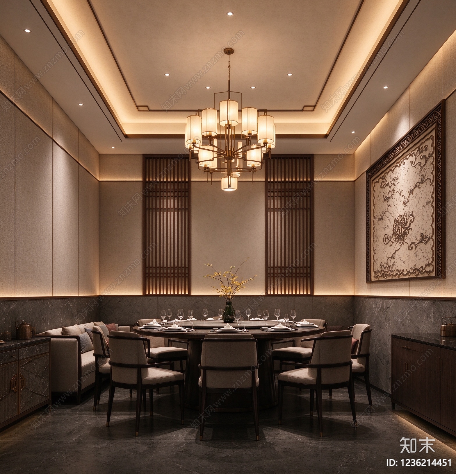 中餐厅cad施工图下载【ID:1236214451】