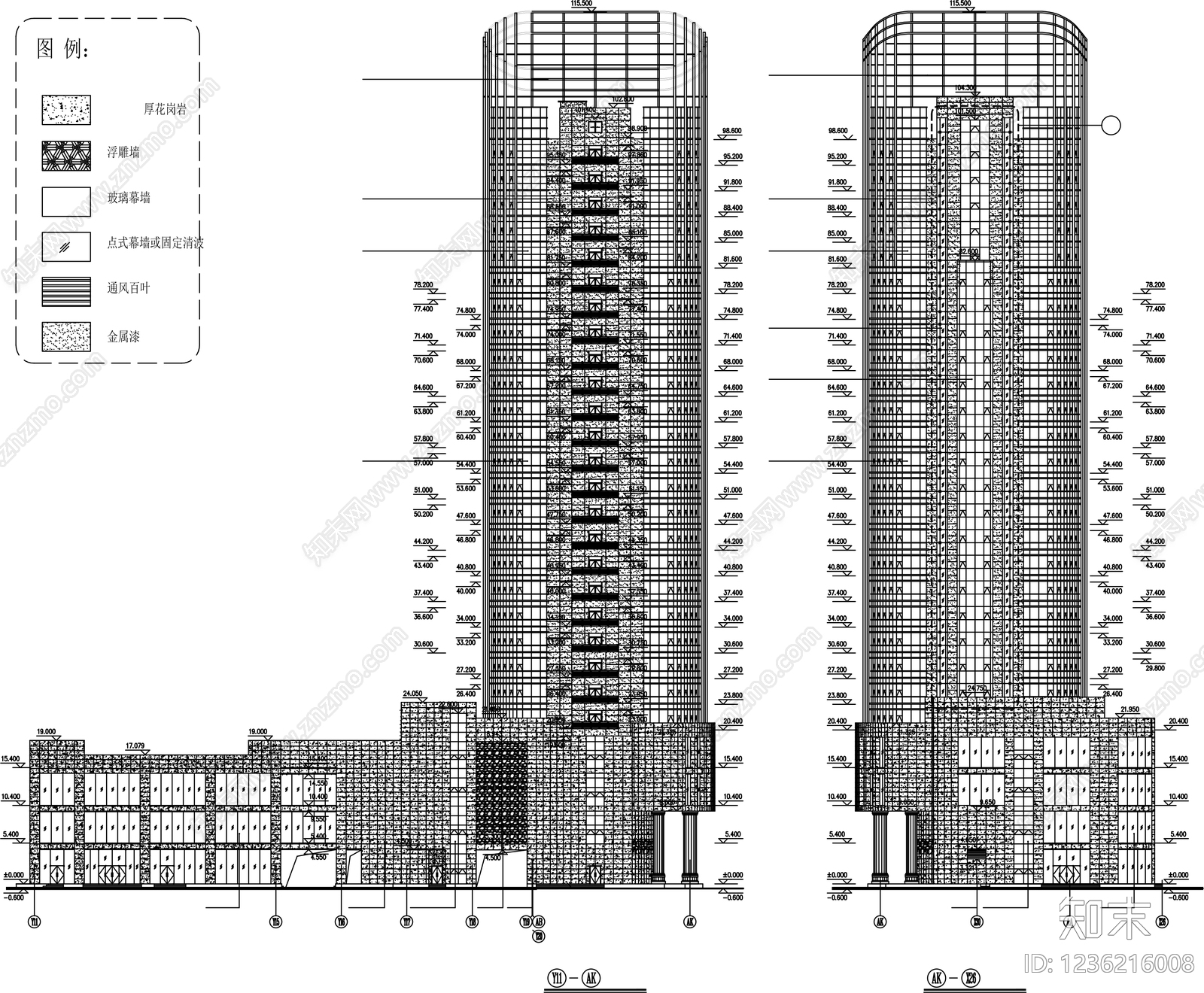产业园建筑cad施工图下载【ID:1236216008】