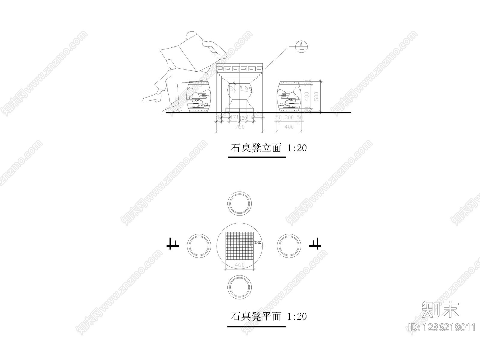 综合景观小品cad施工图下载【ID:1236218011】
