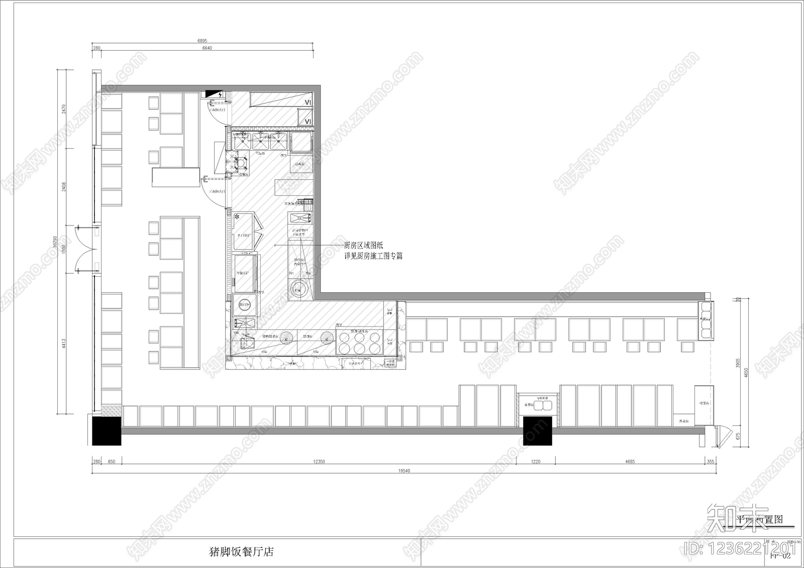 中餐厅cad施工图下载【ID:1236221201】