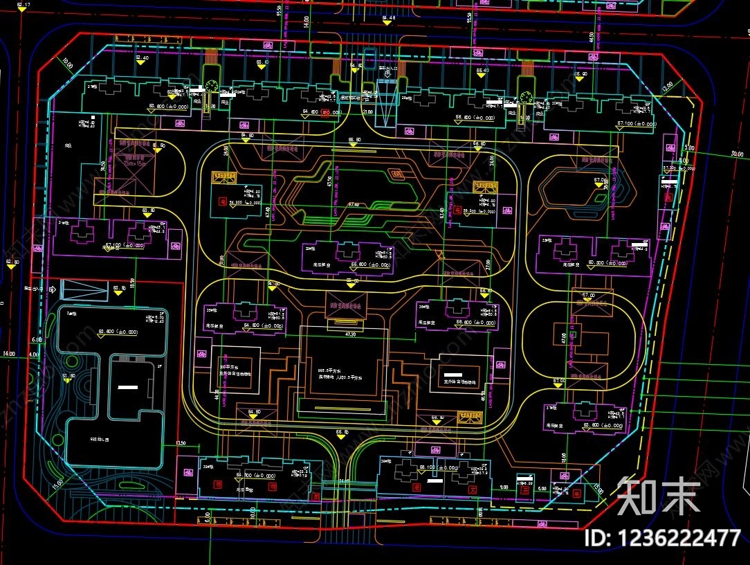 住宅楼建筑cad施工图下载【ID:1236222477】