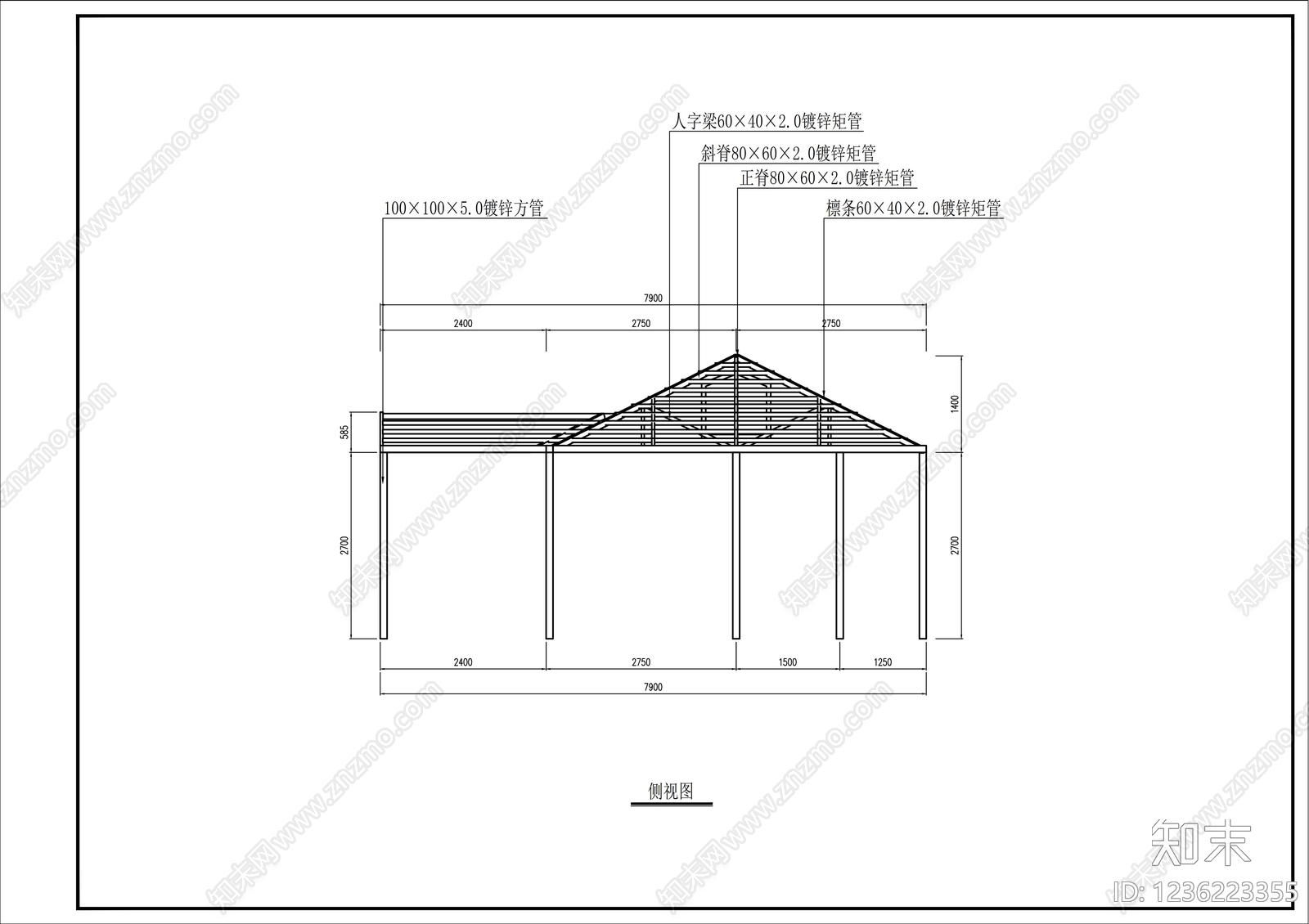 钢结构cad施工图下载【ID:1236223355】