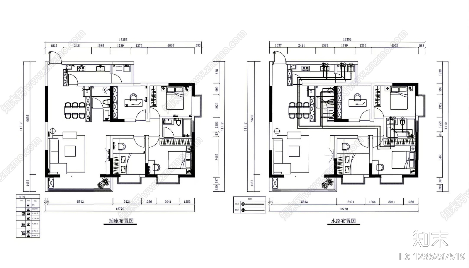其他家装空间cad施工图下载【ID:1236237519】