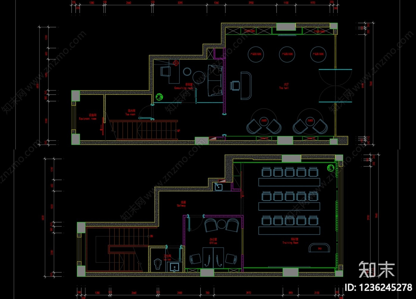 美容院cad施工图下载【ID:1236245278】