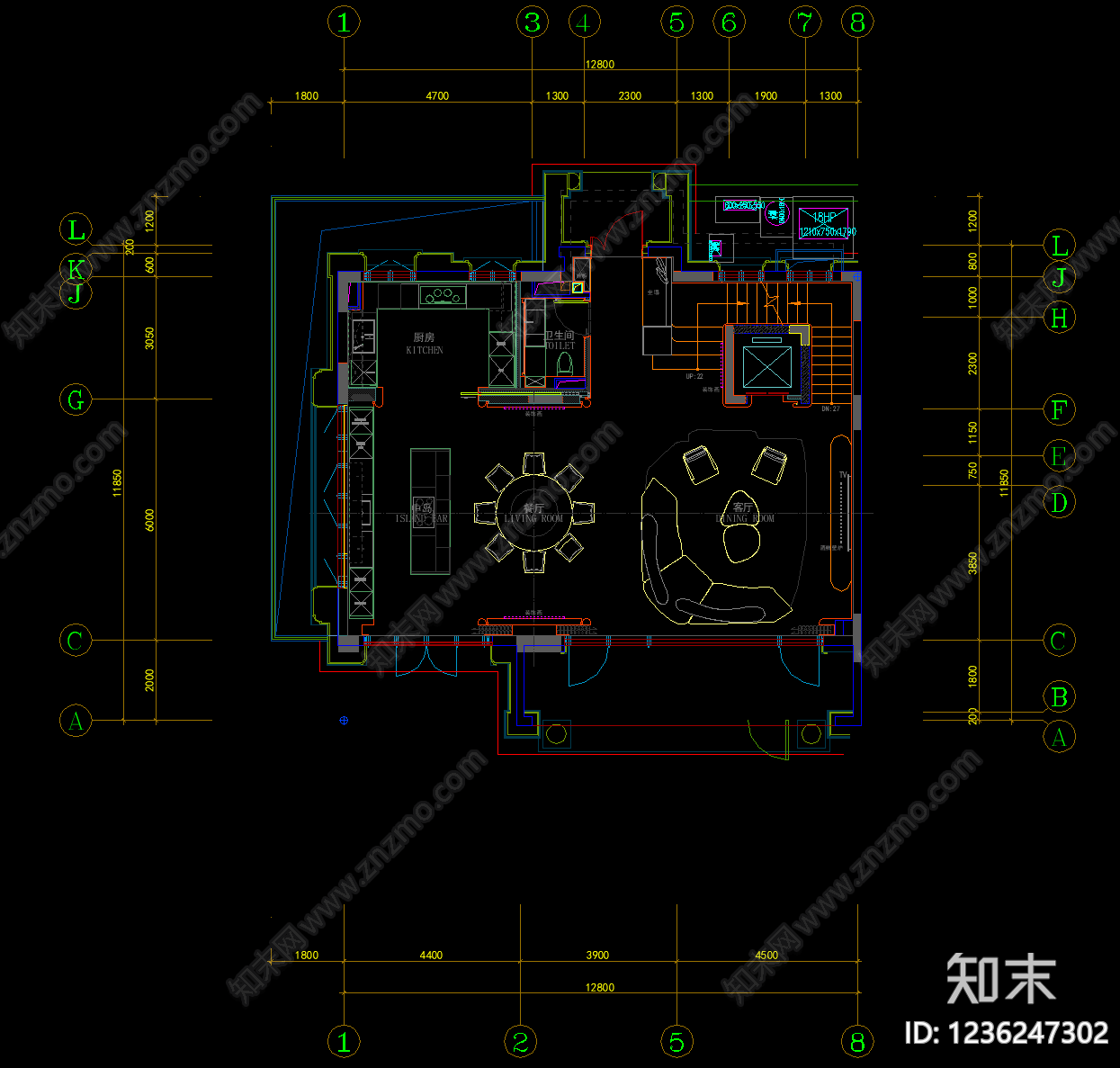 平面布置图cad施工图下载【ID:1236247302】
