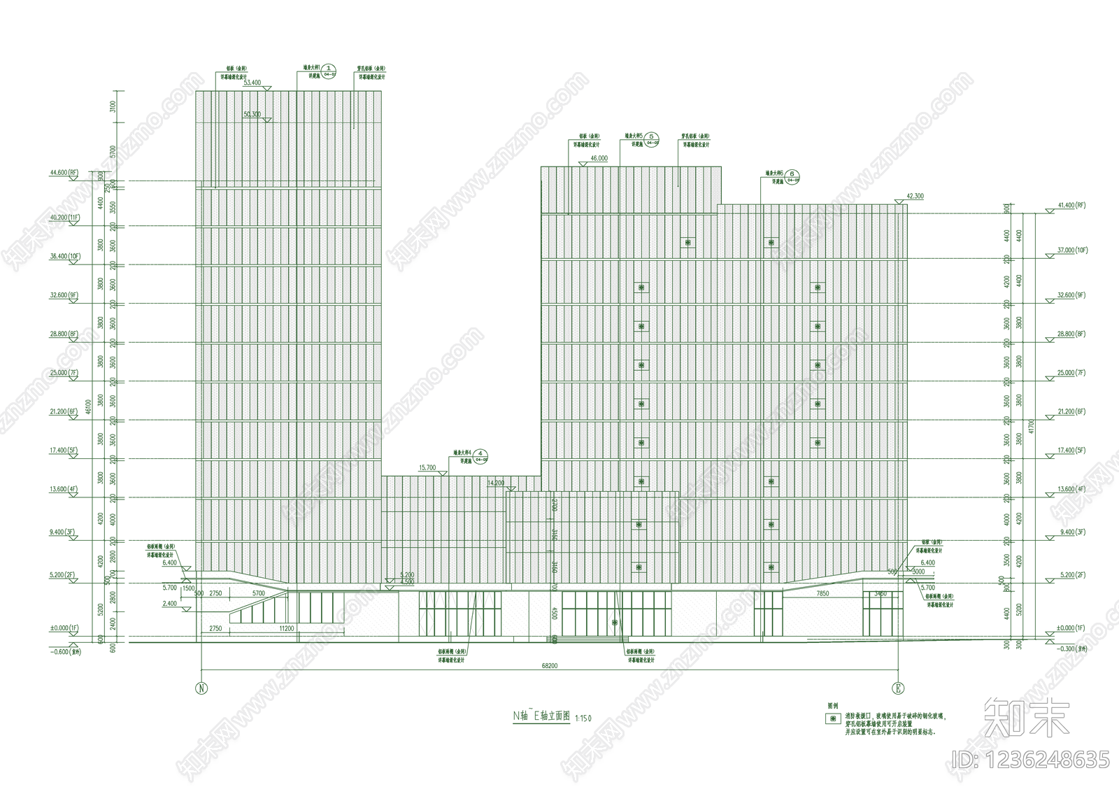 办公楼建筑cad施工图下载【ID:1236248635】