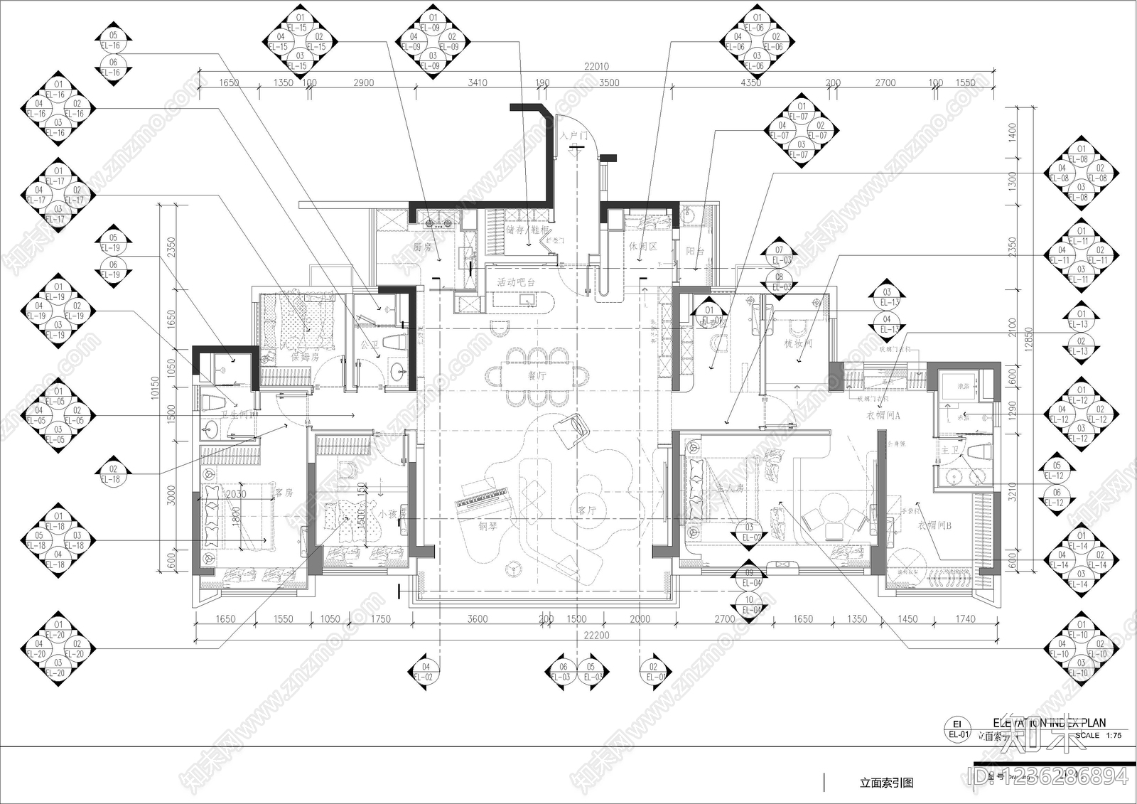 低层住宅cad施工图下载【ID:1236286894】