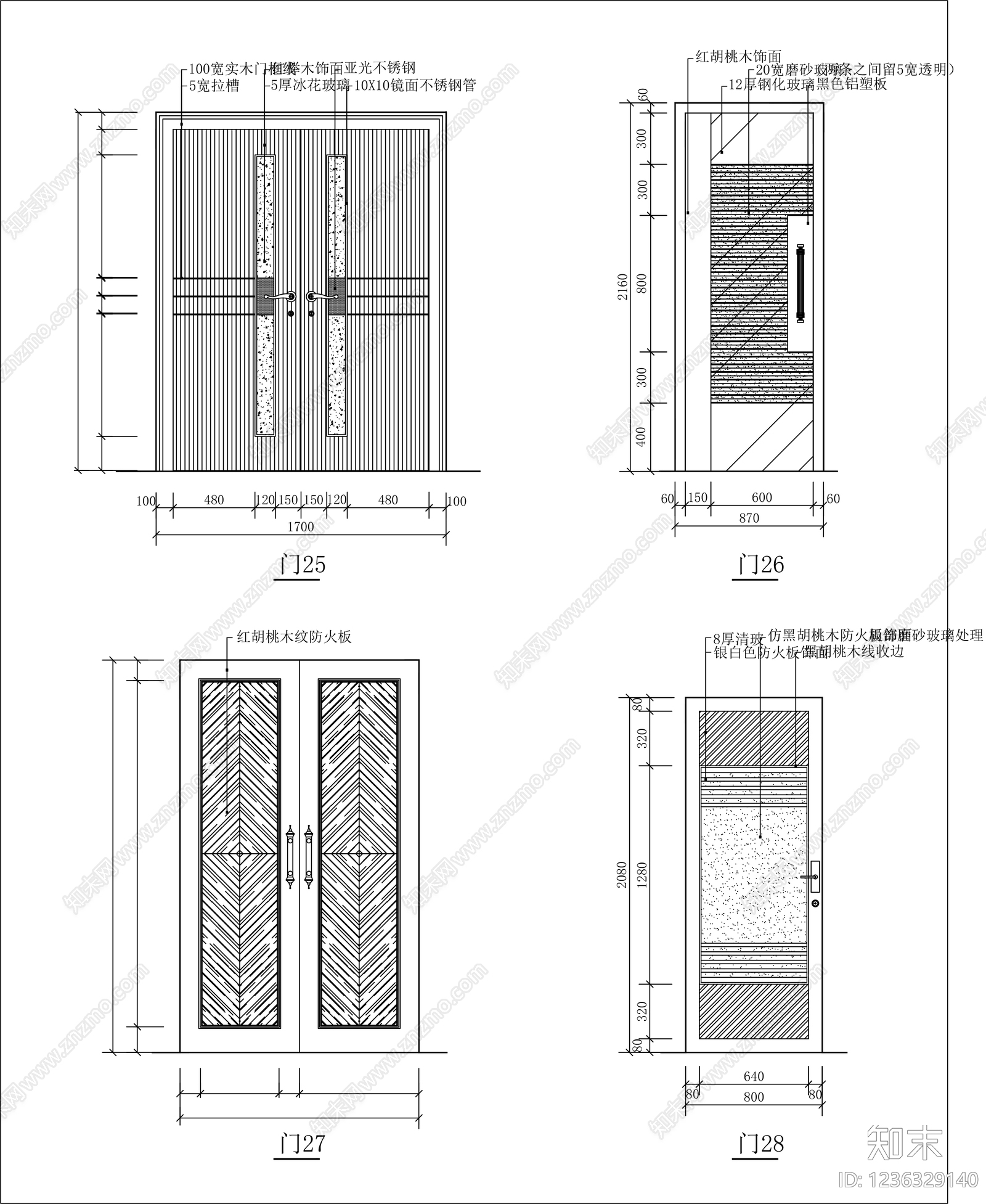 入户门cad施工图下载【ID:1236329140】