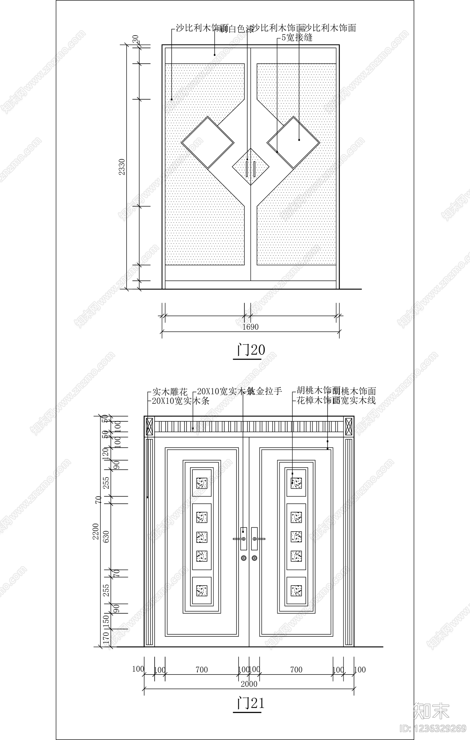 入户门cad施工图下载【ID:1236329269】