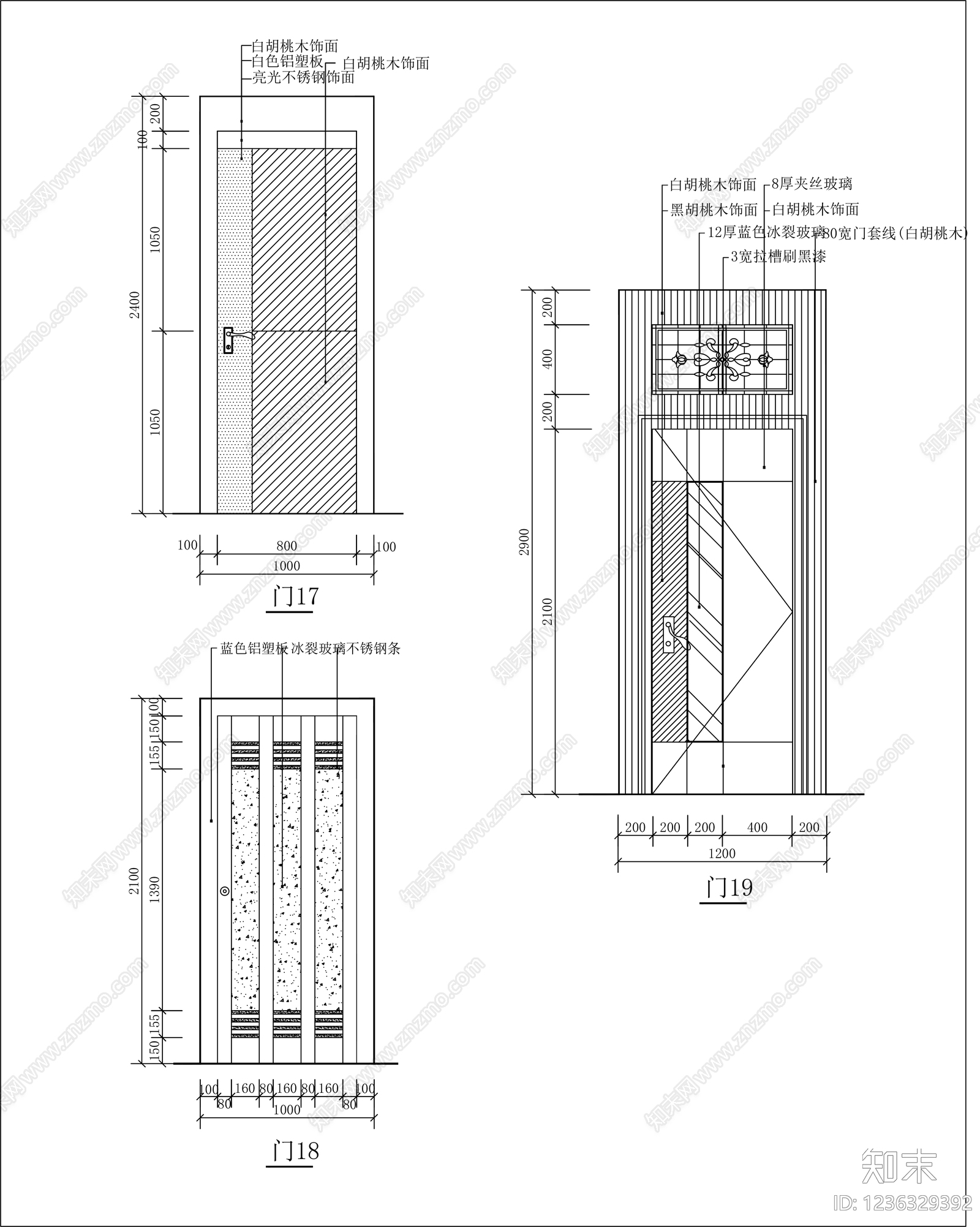 入户门cad施工图下载【ID:1236329392】