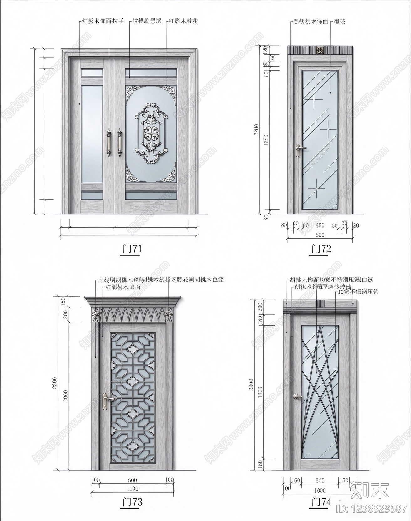 门cad施工图下载【ID:1236329587】