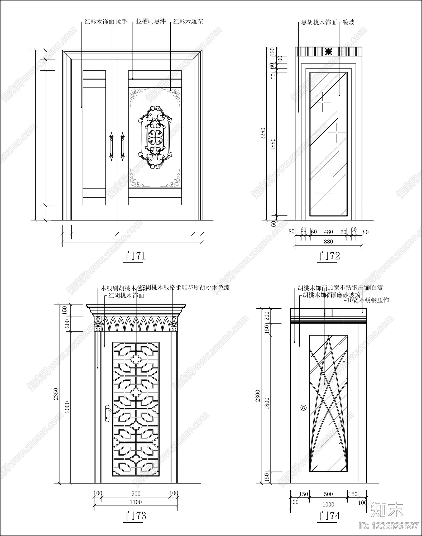 门cad施工图下载【ID:1236329587】