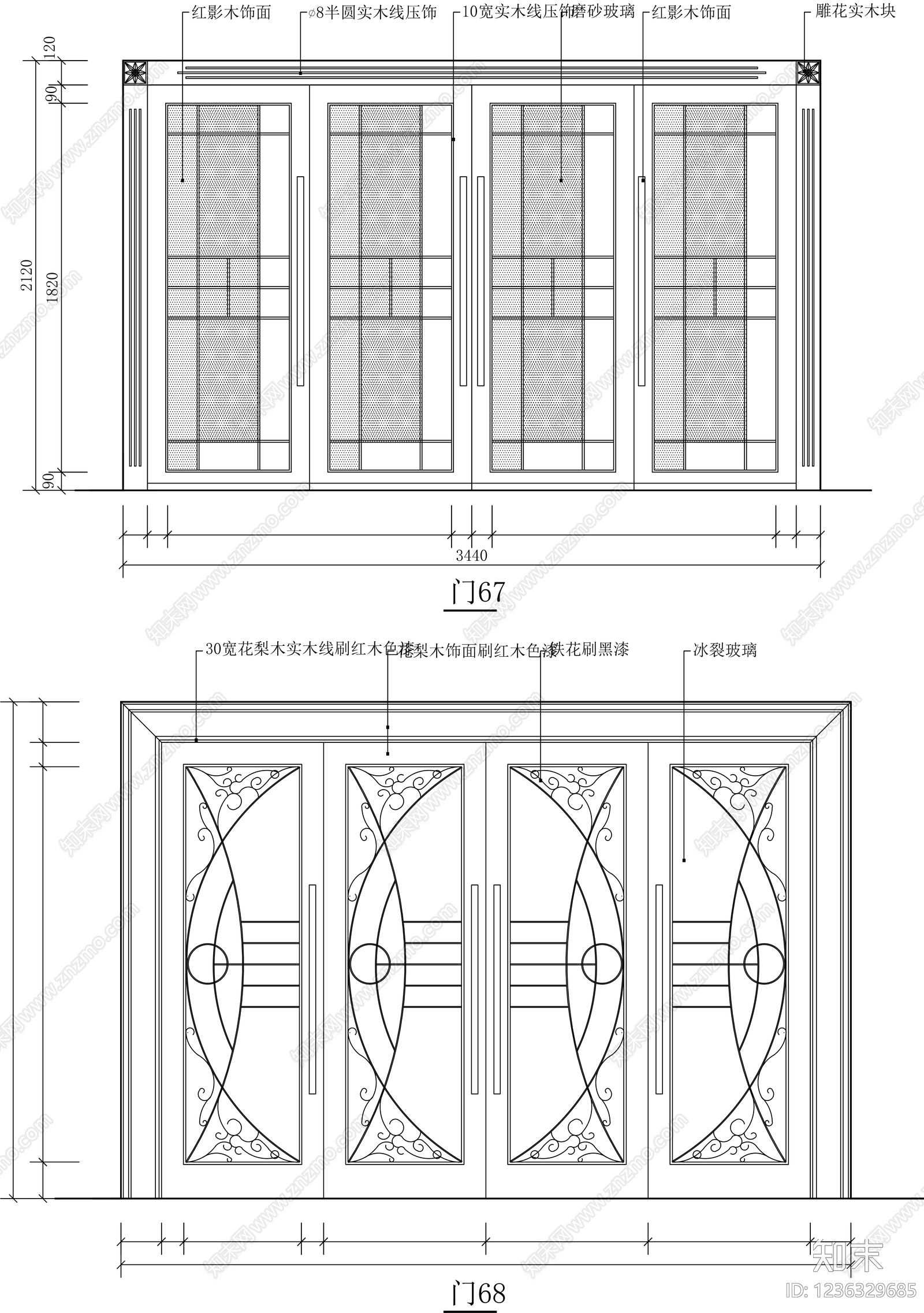 门cad施工图下载【ID:1236329685】