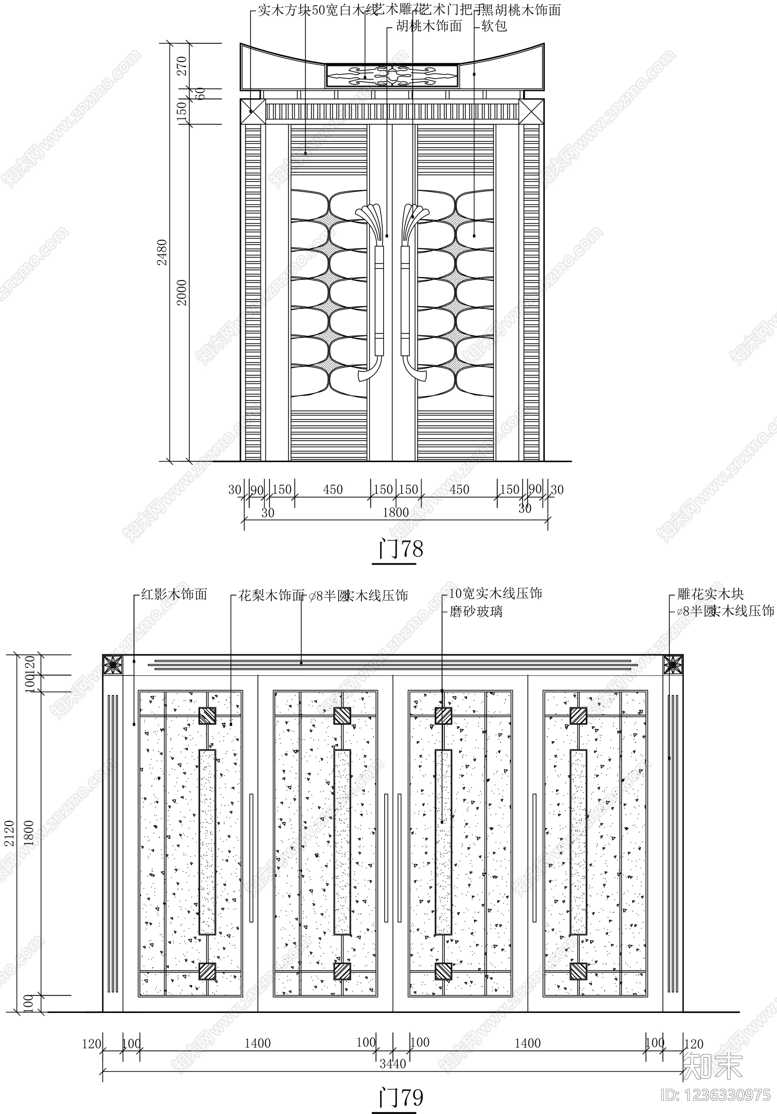 门cad施工图下载【ID:1236330975】