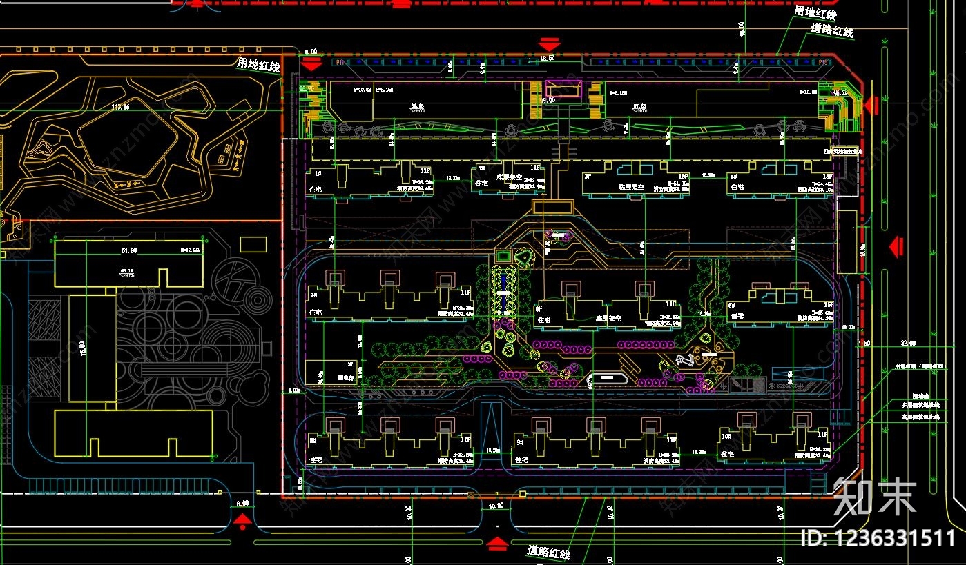 住宅楼建筑cad施工图下载【ID:1236331511】