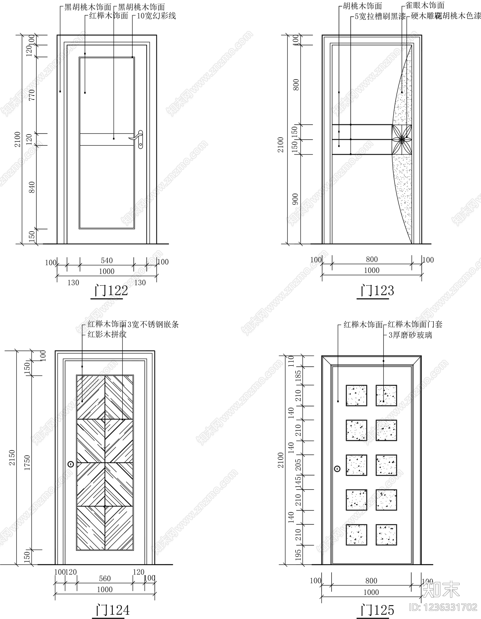 门cad施工图下载【ID:1236331702】