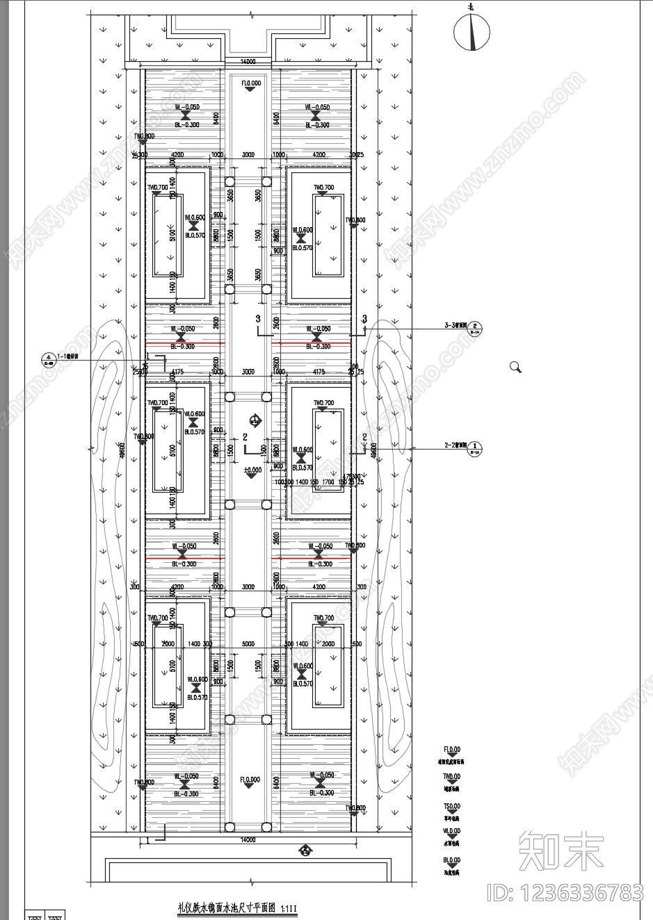 跌水景观cad施工图下载【ID:1236336783】