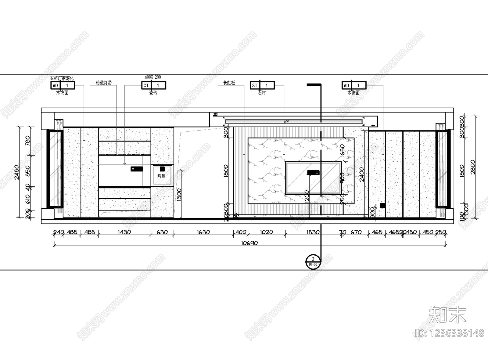 家装立面图cad施工图下载【ID:1236338148】