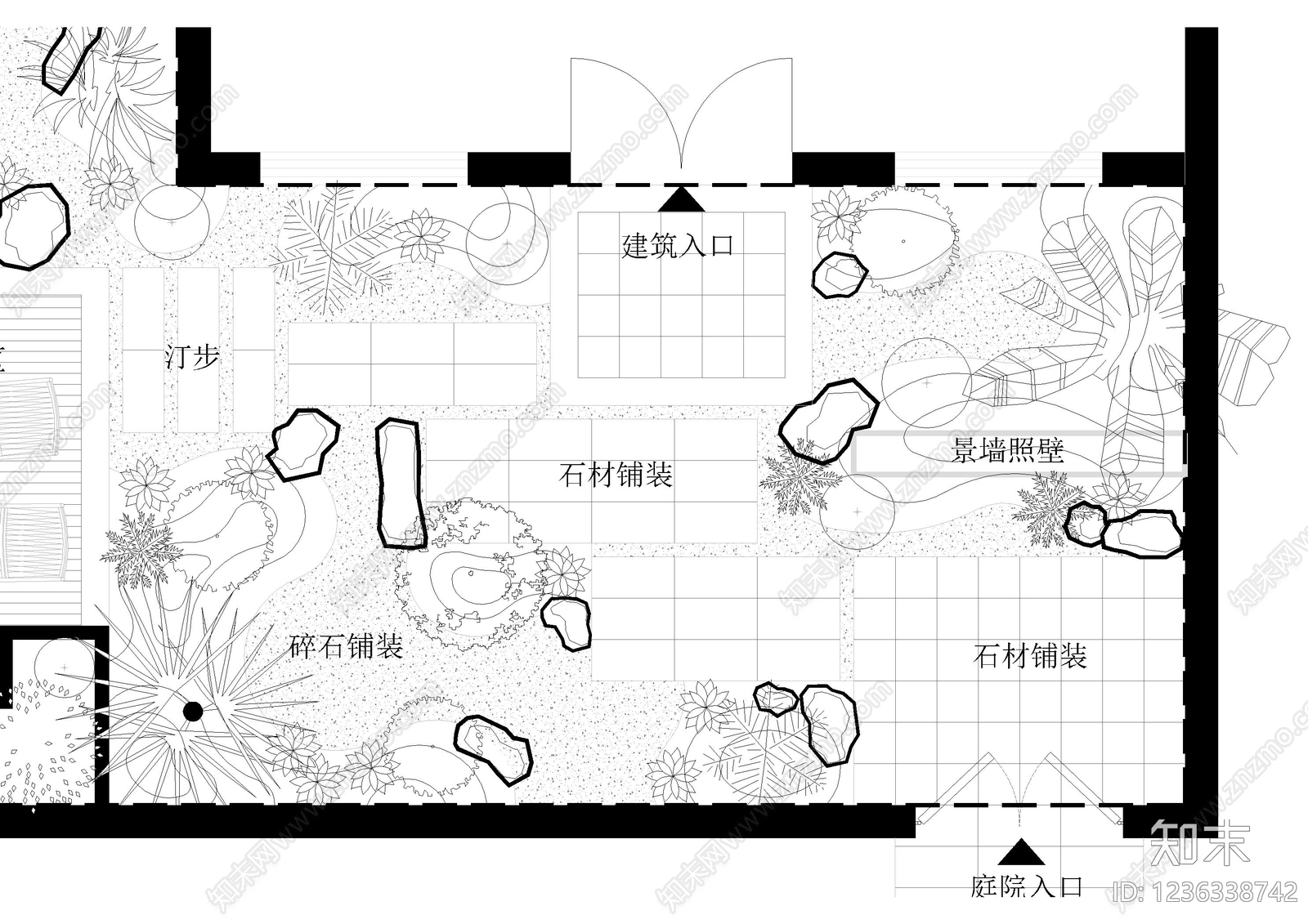 景观平面图cad施工图下载【ID:1236338742】