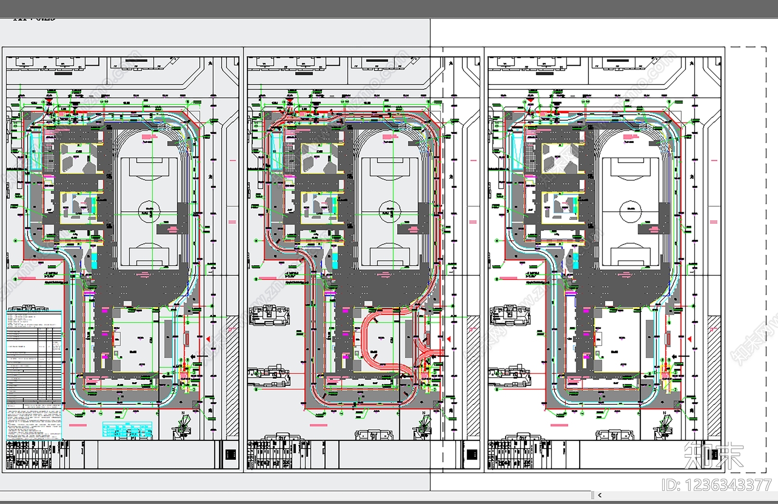 学校建筑cad施工图下载【ID:1236343377】