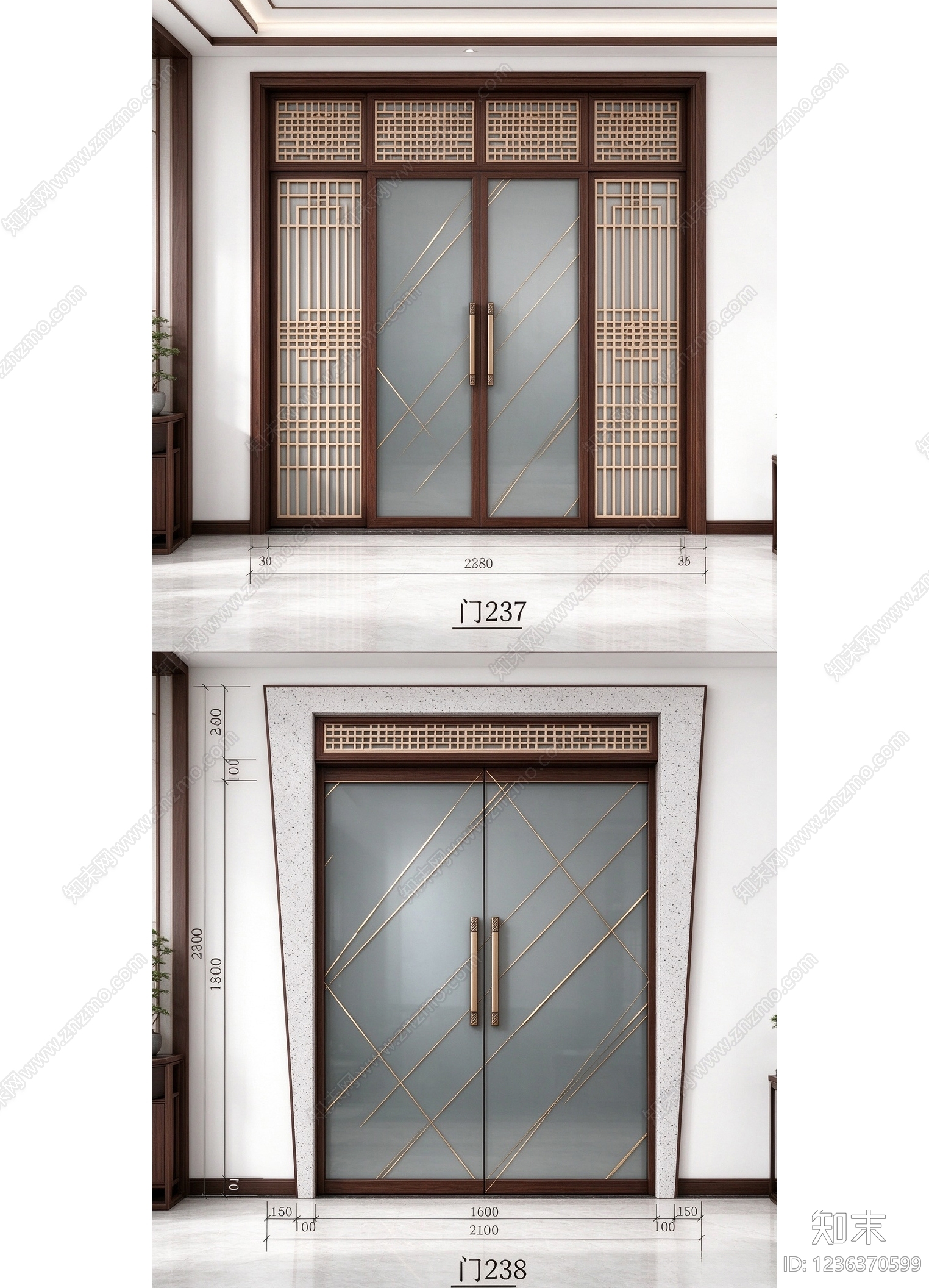 门cad施工图下载【ID:1236370599】