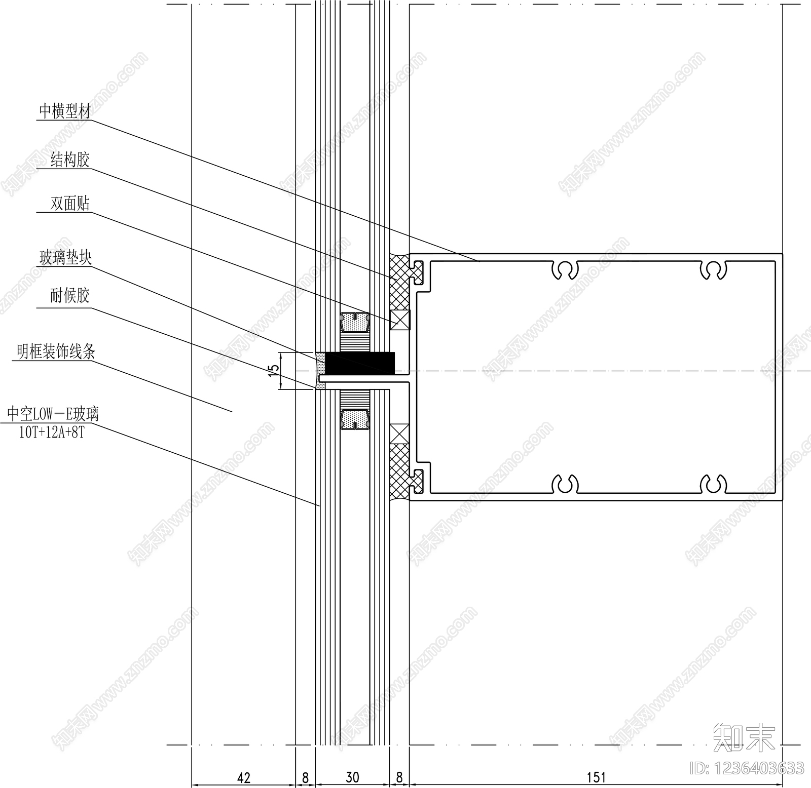 幕墙结构cad施工图下载【ID:1236403633】