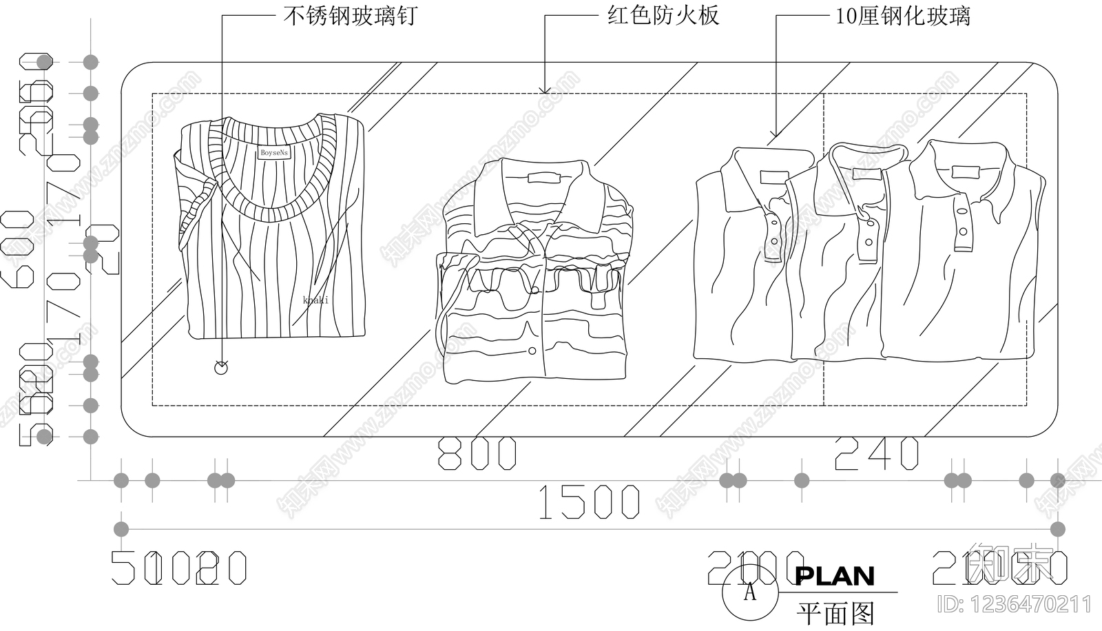 服装鞋帽cad施工图下载【ID:1236470211】