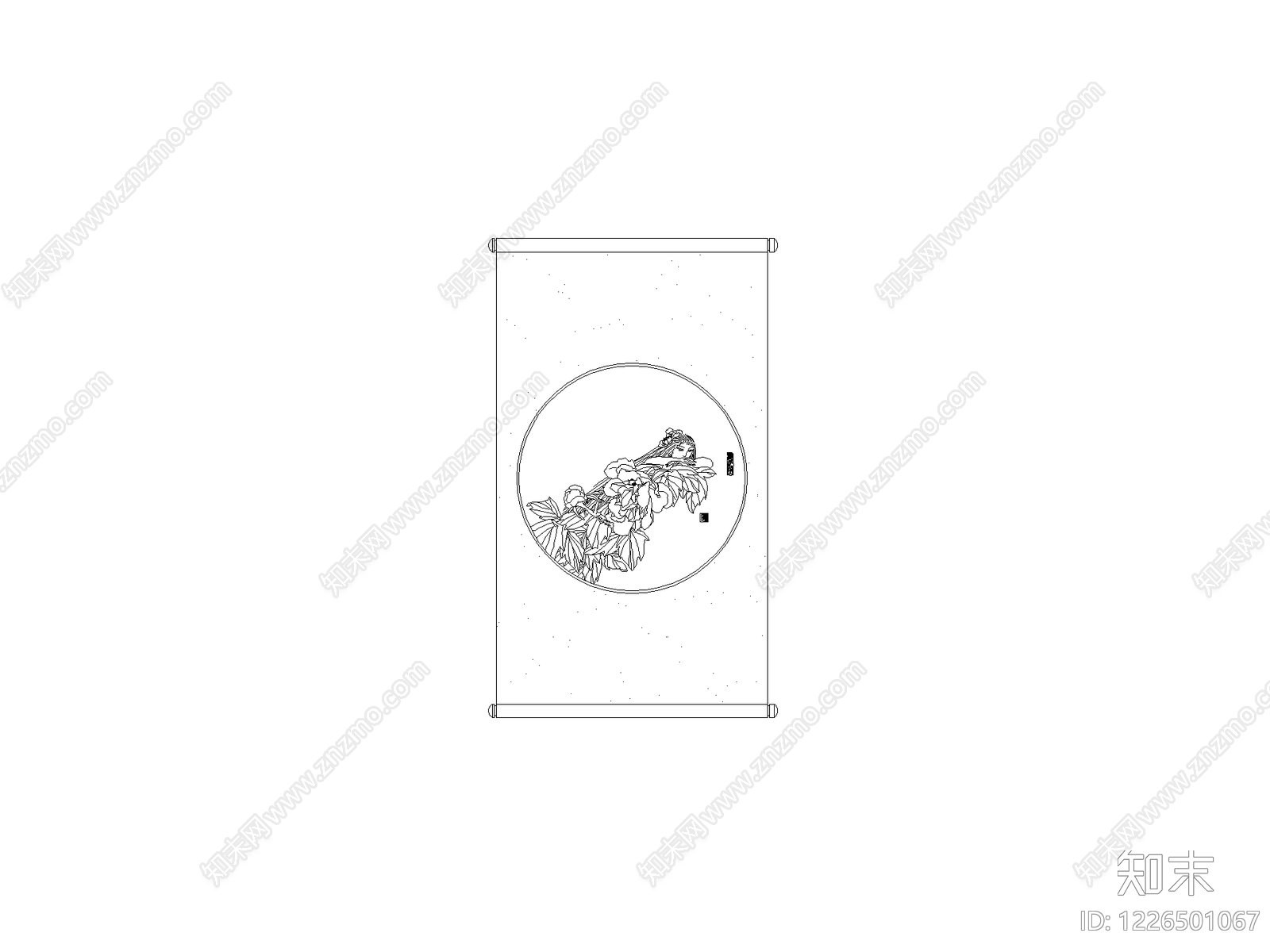 挂画cad施工图下载【ID:1226501067】