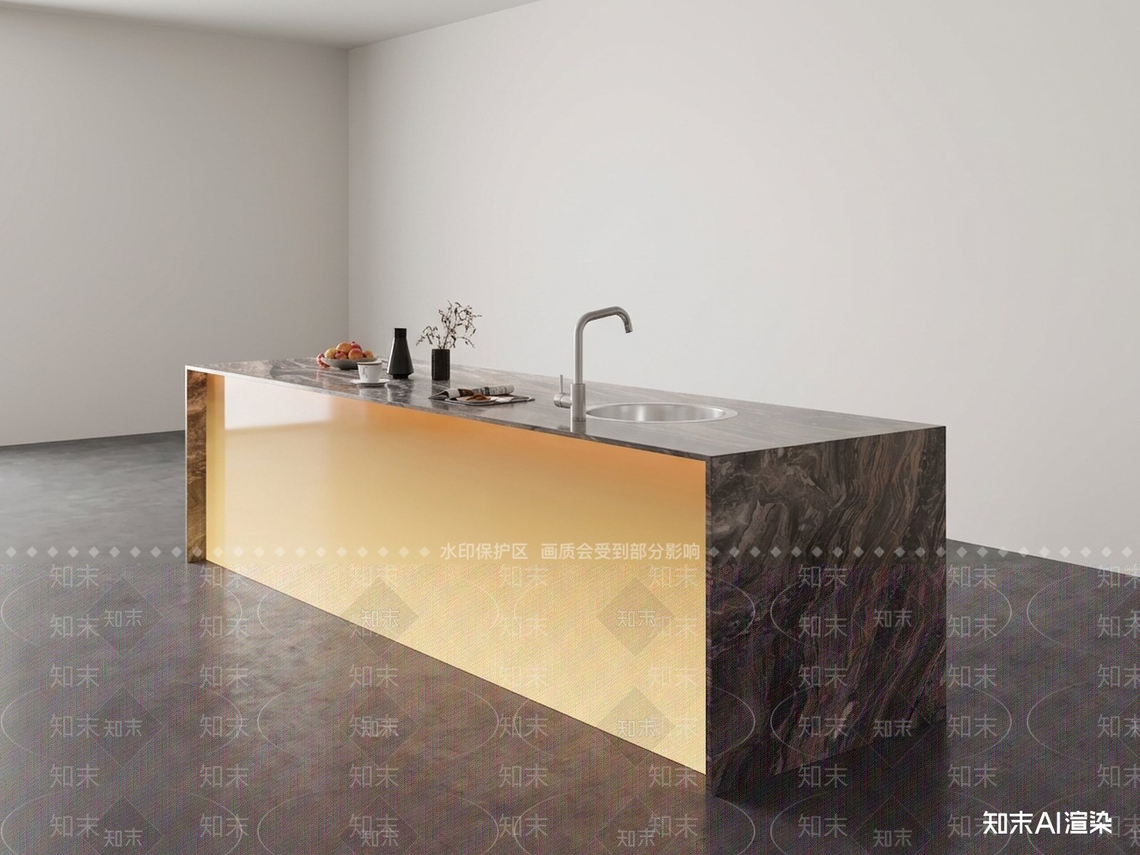 带水槽的厨房岛台岛台3D模型下载【ID:1227414547】