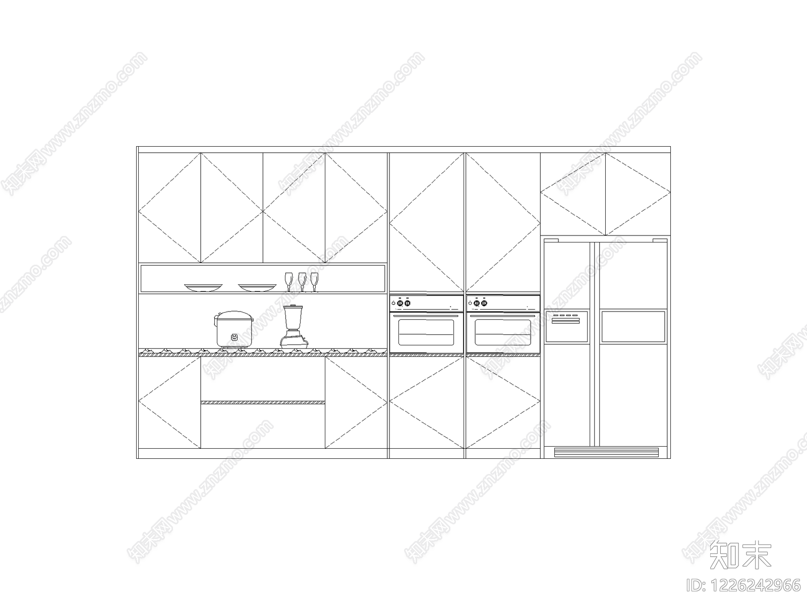 厨房设施cad施工图下载【ID:1226242966】