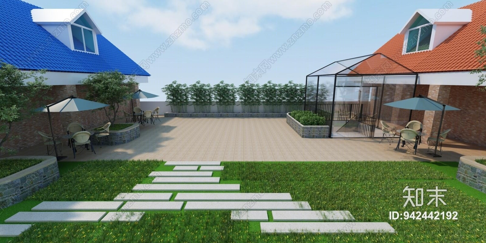 现代空中花园3D模型下载【ID:942442192】