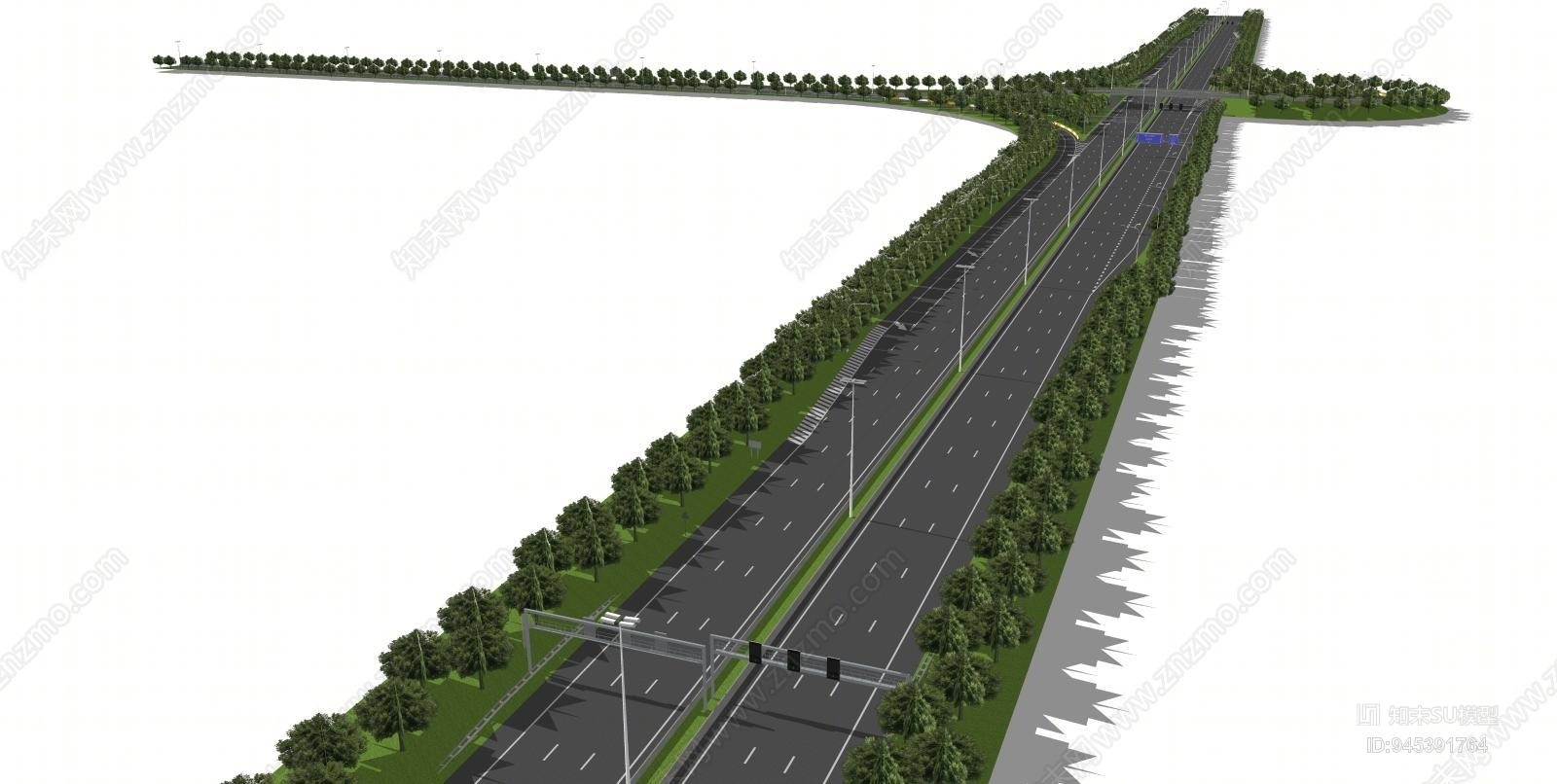 工业风高速公路SU模型下载【ID:945391764】