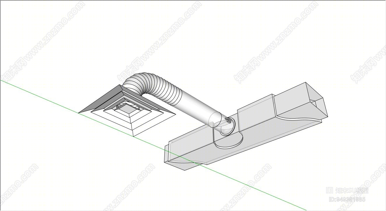 工业风格空调管道SU模型下载【ID:949381985】