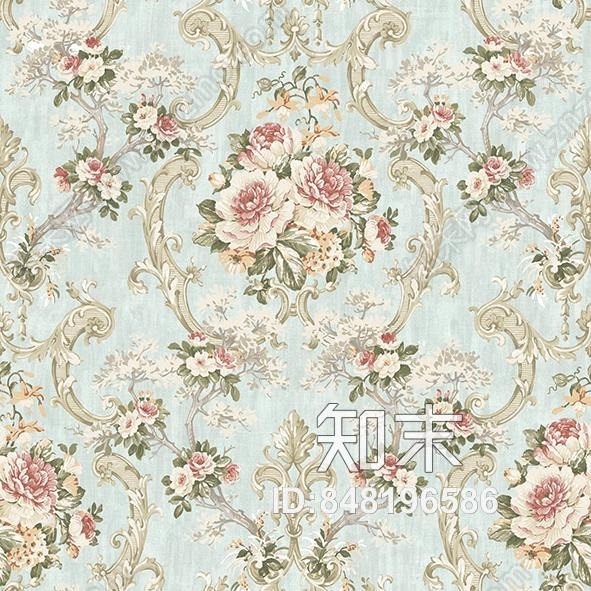 欧式美式乡村墙纸贴图下载【ID:848196586】