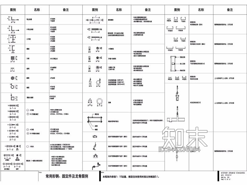 室内设计常用形钢cad施工图下载【ID:944236084】