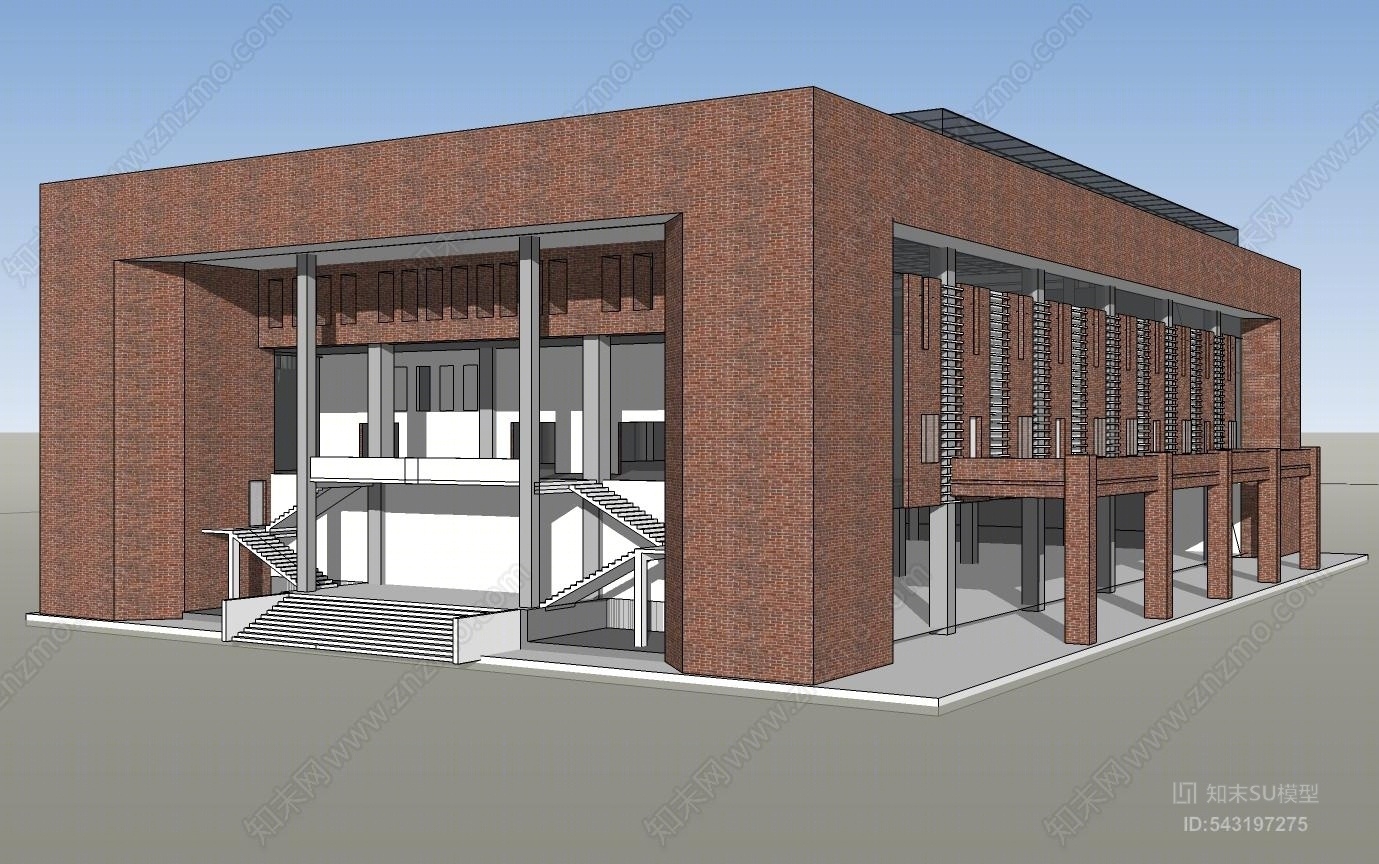 现代教堂建筑SU模型草图