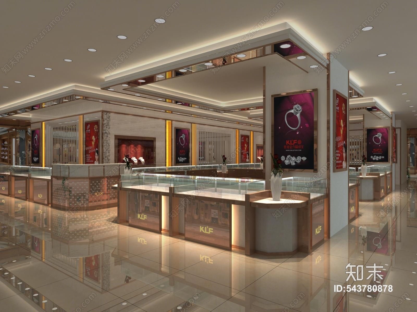 现代珠宝首饰店3D模型下载【ID:543780878】