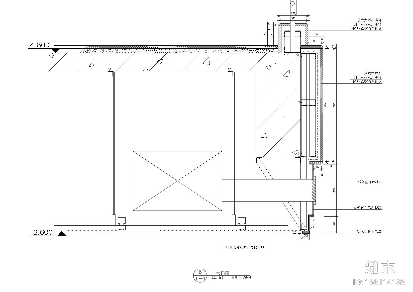 酒店大堂立面装修详图施工图下载【ID:166114185】