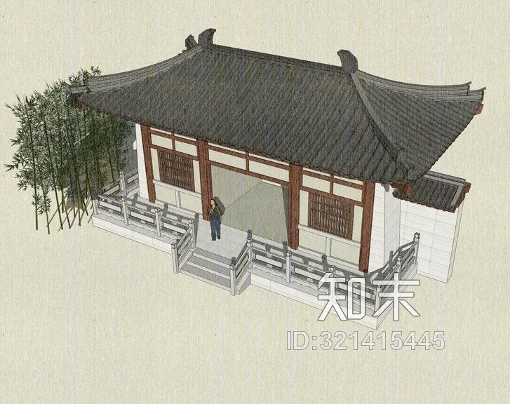 唐风小山门SU模型下载【ID:321415445】