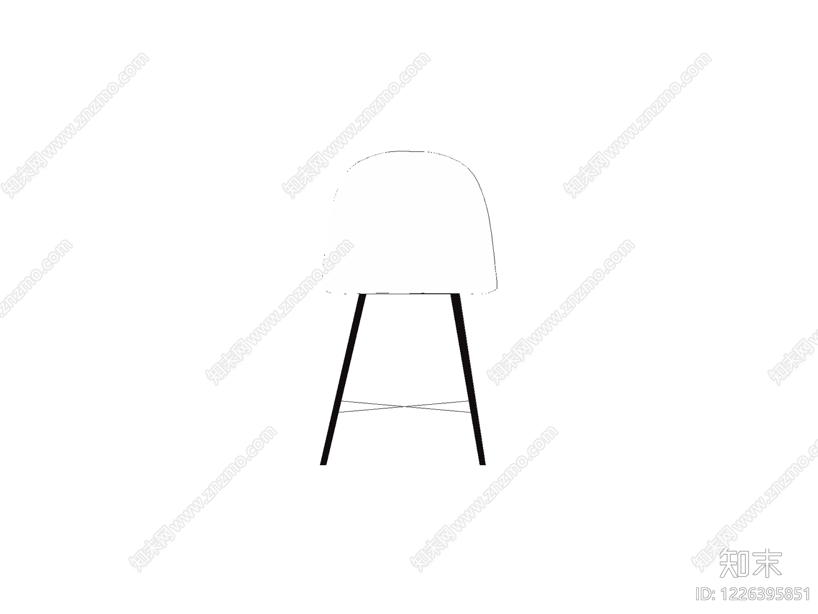 椅子cad施工图下载【ID:1226395851】
