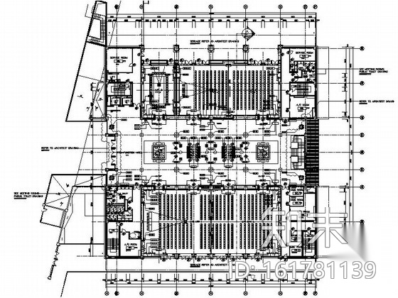 [云南]清新淡雅度假酒店会议室施工图（含效果图）cad施工图下载【ID:161781139】
