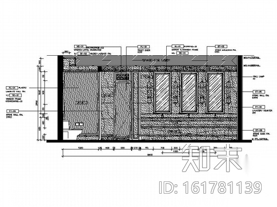 [云南]清新淡雅度假酒店会议室施工图（含效果图）cad施工图下载【ID:161781139】