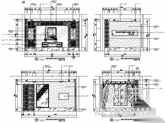 [内蒙古]某部长三层中式风格别墅室内设计CAD施工图施工图下载【ID:166404159】