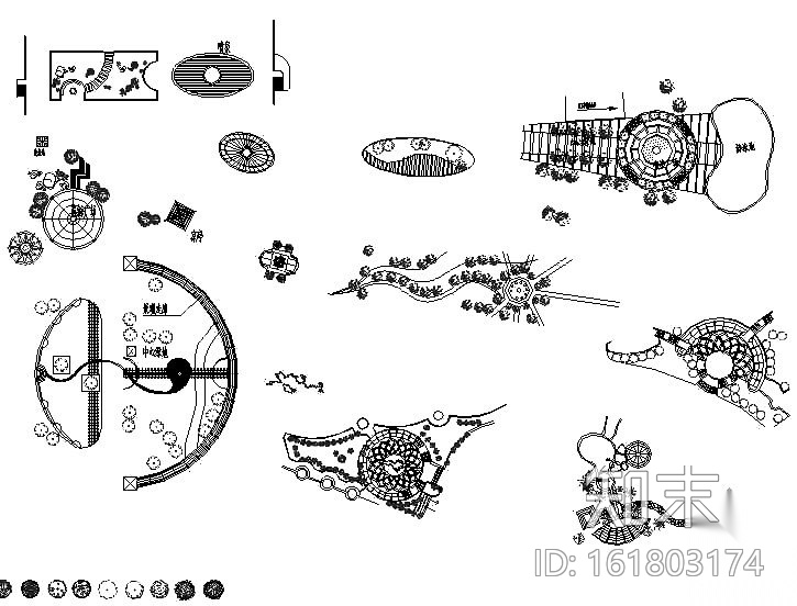 常用的景观设计图案cad施工图下载【ID:161803174】
