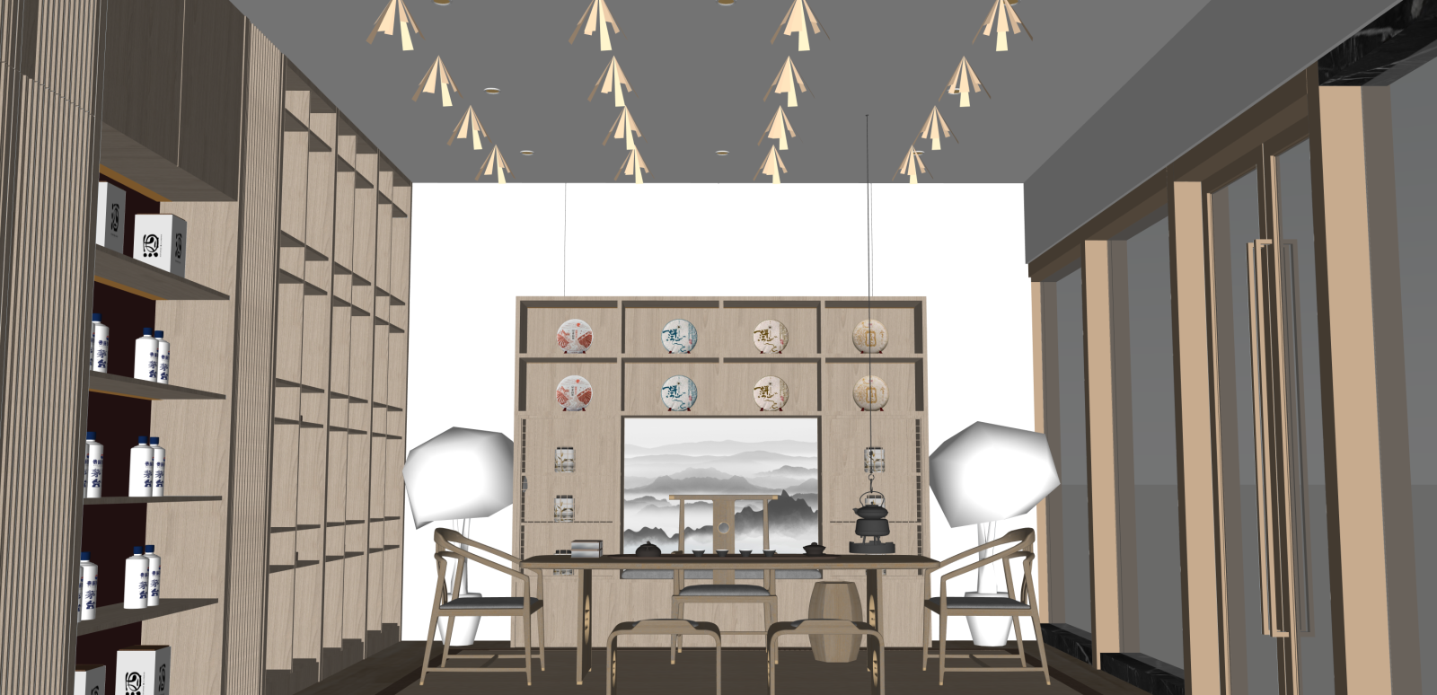 现代烟酒店SU模型下载【ID:1216039932】