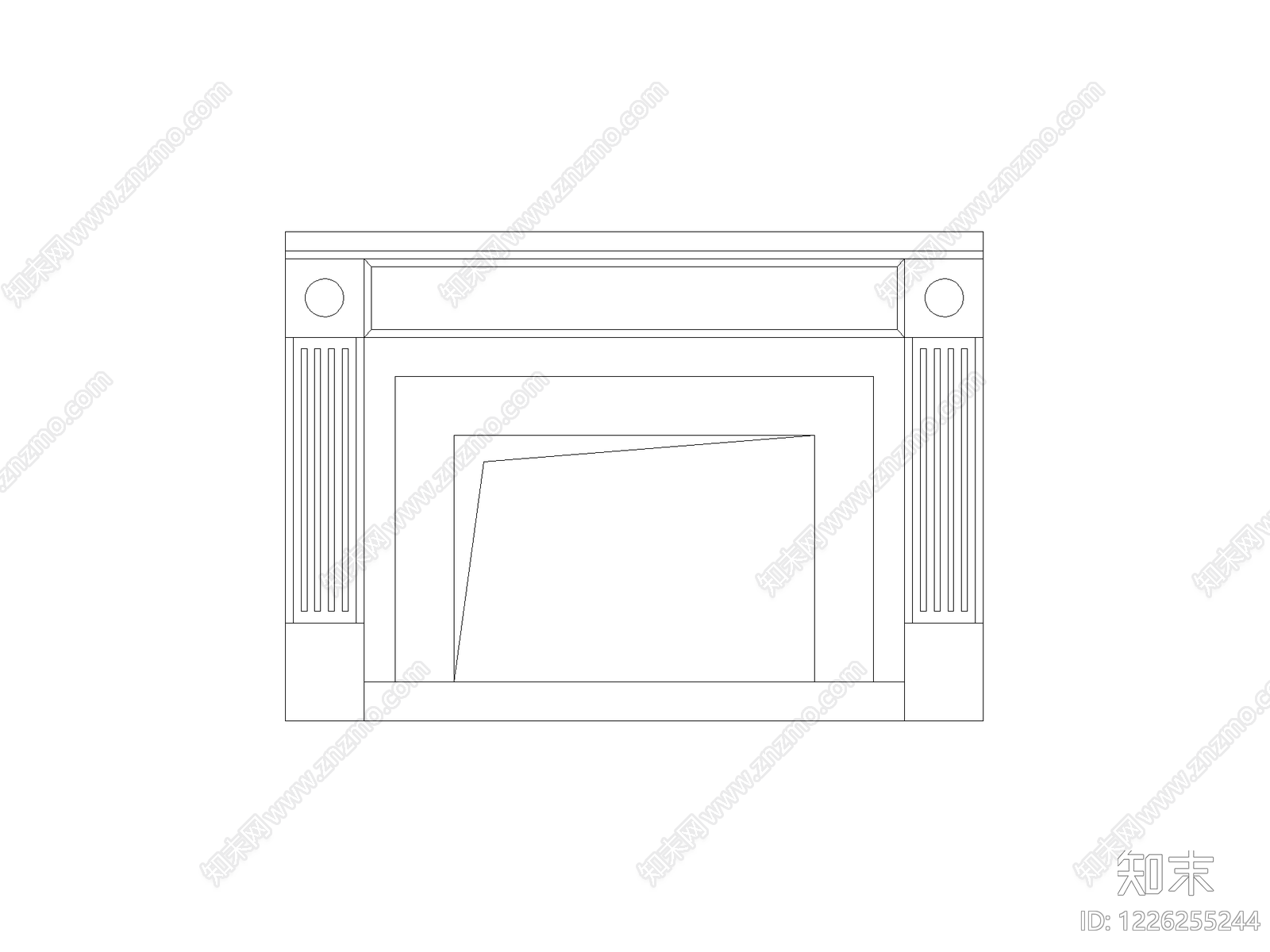 陈设类立面挂画cad施工图下载【ID:1226255244】