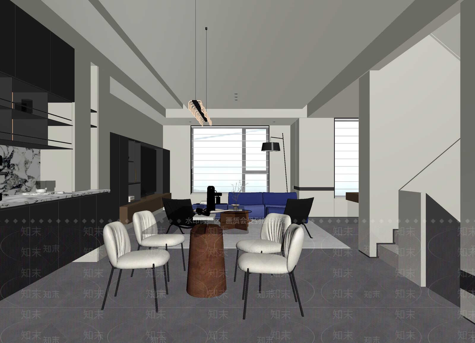 现代客餐厅3D模型下载【ID:1215109564】
