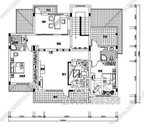 某三层别墅装修图cad施工图下载【ID:531999356】