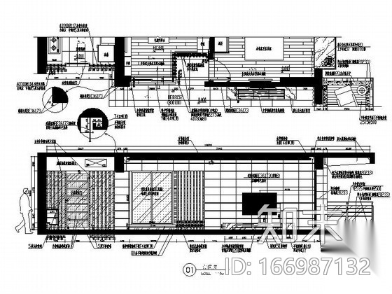 住宅四居室详细装修图施工图下载【ID:166987132】